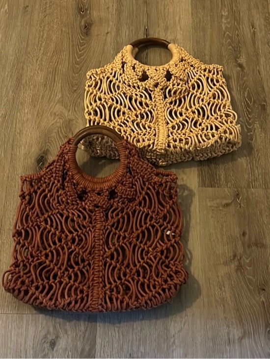 Free People Handbags - Free People Handcrafted Copper Macrame Tote Bag
